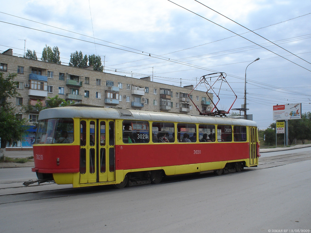 Volgograd, Tatra T3SU (2-door) č. 3020