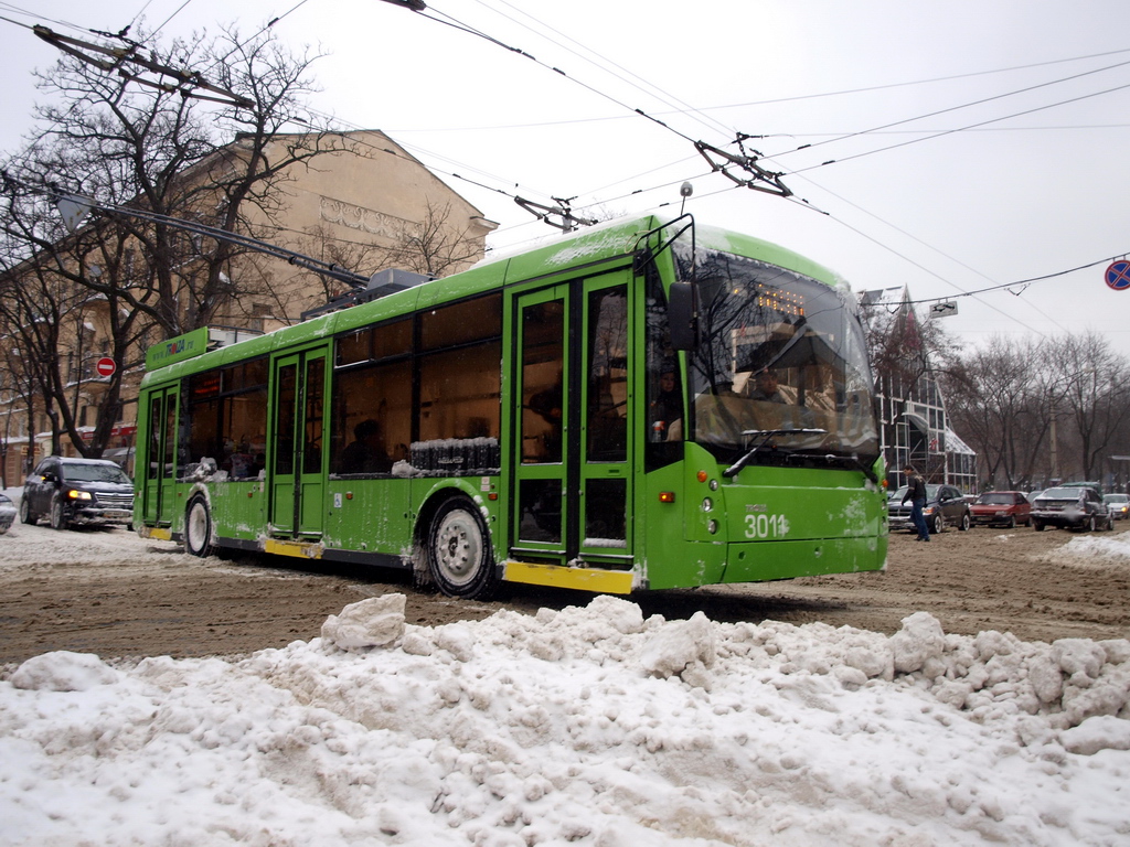 Odesa, Trolza-5265.00 “Megapolis” Br. 3011; Odesa — 15.12.2009 — Snowfall and Its Aftermath