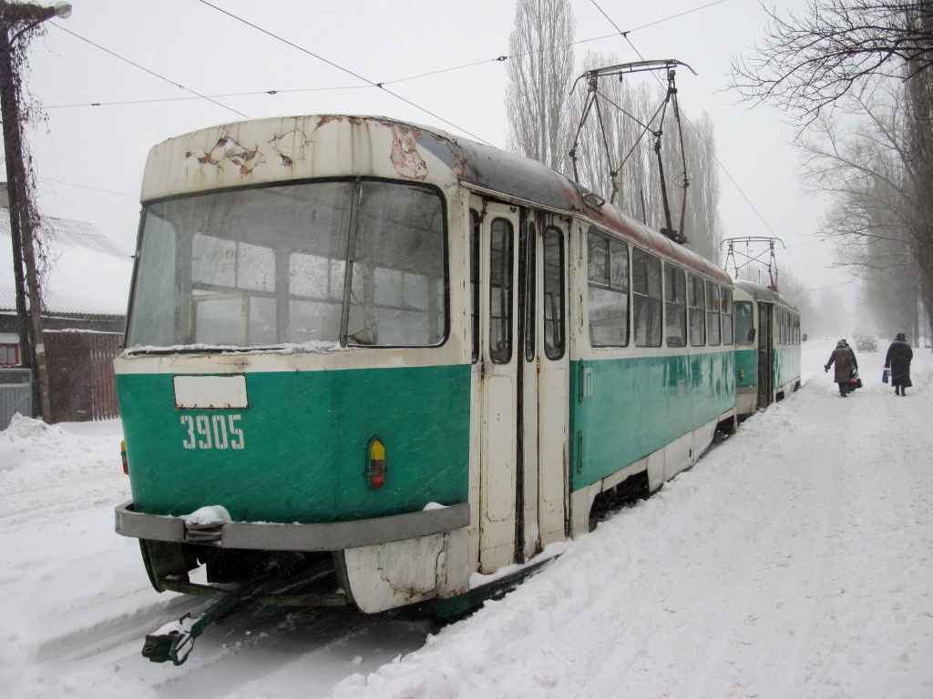 Донецк, Tatra T3SU (двухдверная) № 3905; Донецк — Снегопад-2009
