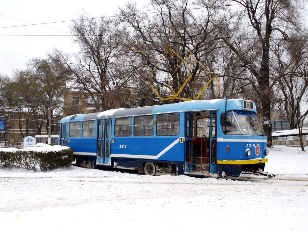 Одесса, Tatra T3R.P № 3319; Одесса — 15.12.2009 — Снегопад и его последствия