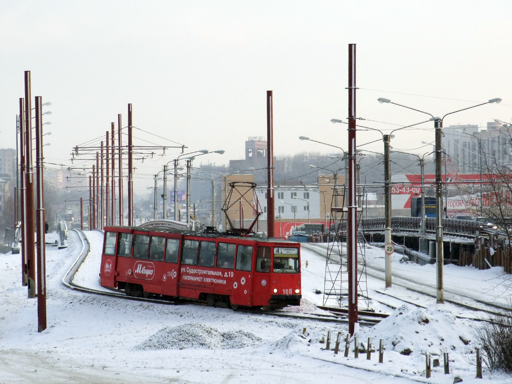 Череповец, 71-605 (КТМ-5М3) № 108; Череповец — Реконструкция мостового перехода через реку Ягорбу