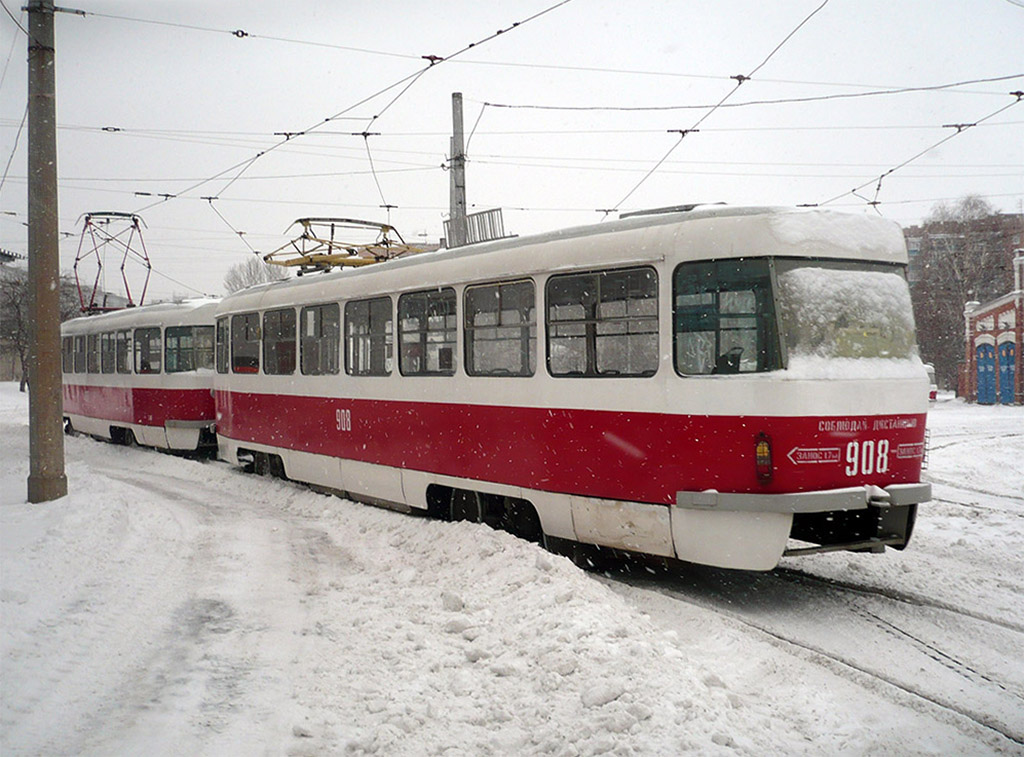 Samara, Tatra T3SU (2-door) № 908; Samara — Gorodskoye tramway depot