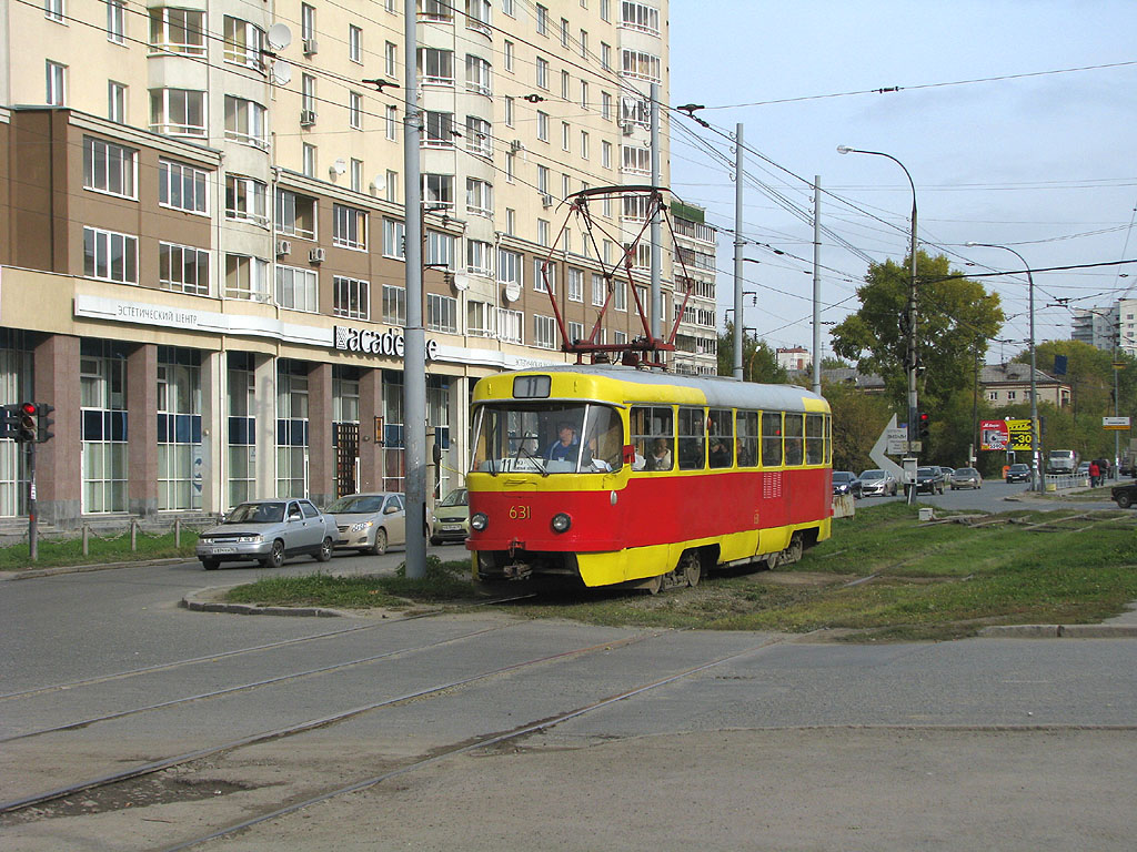 Екатеринбург, Tatra T3SU (двухдверная) № 631; Екатеринбург — Линия на Зеленый Остров Екатеринбург, Tatra T3SU (двухдверная) № 631; Екатеринбург — Линия на Зеленый Остров