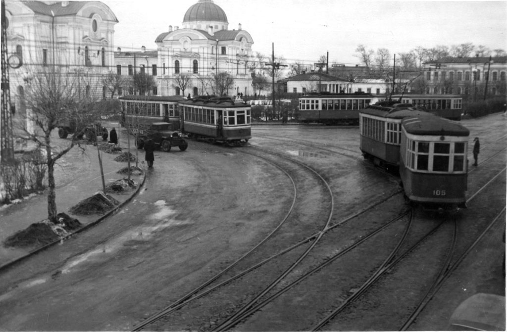 Тверь, М № 105; Тверь — Старые фотографии (1917—1991); Тверь — Трамвайные линии: Центральный район