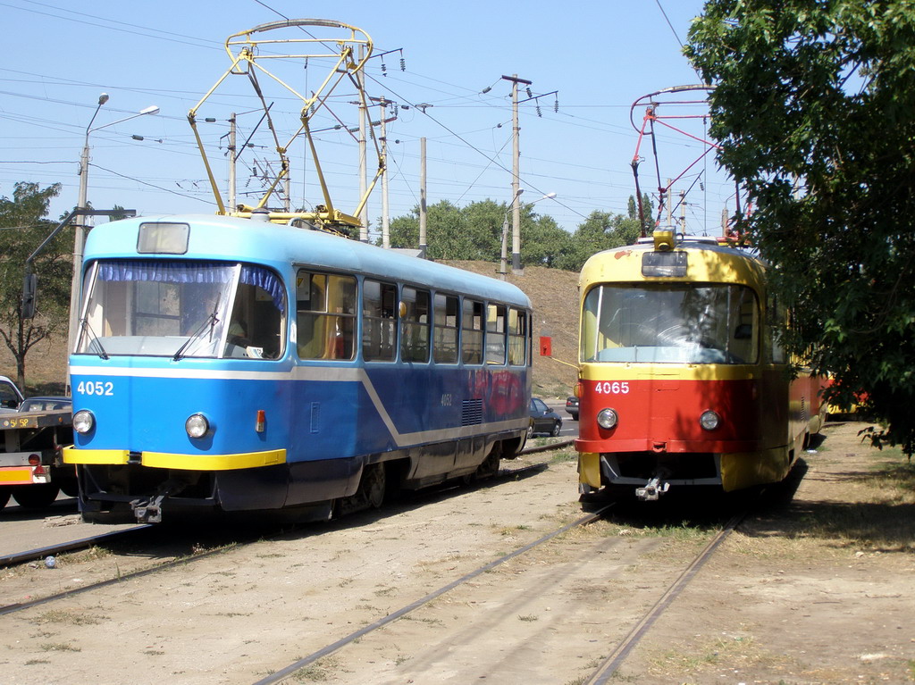 Одеса, Tatra T3R.P № 4052; Одеса, Tatra T3SU № 4065
