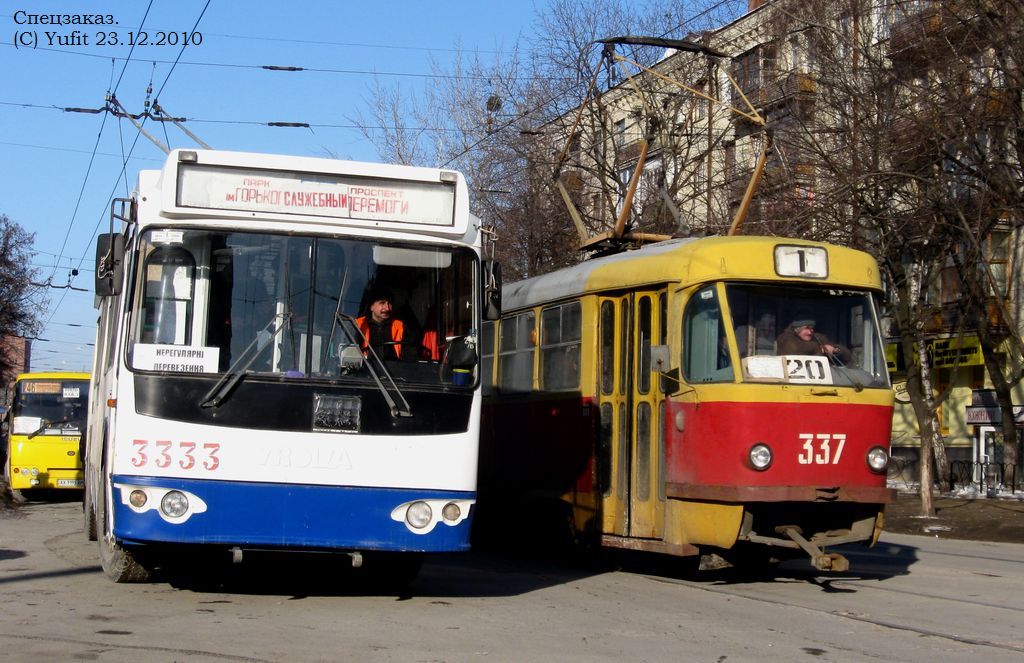 Харьков, ЗиУ-682Г-016.02 № 3333; Харьков — Транспортовка 23.01.2010 — поездка на троллейбусе ЗИУ-682Г-016-02 в День рождения сайта «Харьков транспортный»