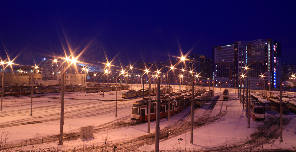 Москва — Виды с высоты; Москва — Трамвайные депо: [3] Краснопресненское. Новая территория в Строгино