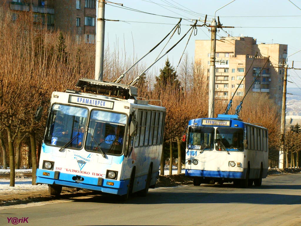 Краматорск, ЮМЗ Т2 № 0198; Краматорск, ЗиУ-682В-012 [В0А] № 0181