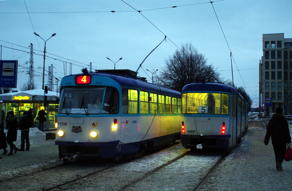 Рига, Tatra T3A № 51558; Рига, Tatra T3A № 40805