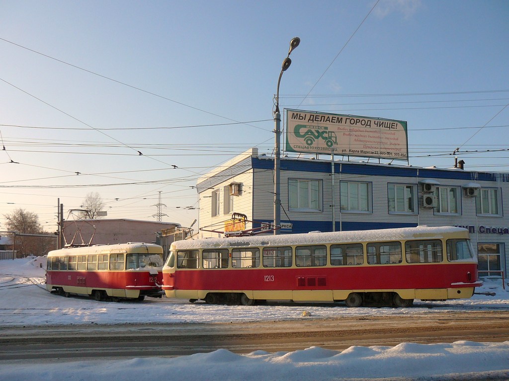 Ижевск, Tatra T3SU (двухдверная) № 1213; Ижевск, Tatra T3SU (двухдверная) № 1212