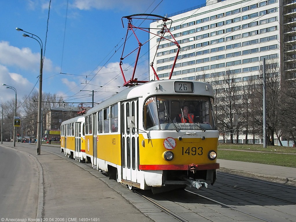 Москва, Tatra T3SU № 1493