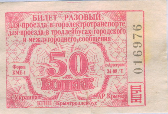 Крымский троллейбус — Проездные документы