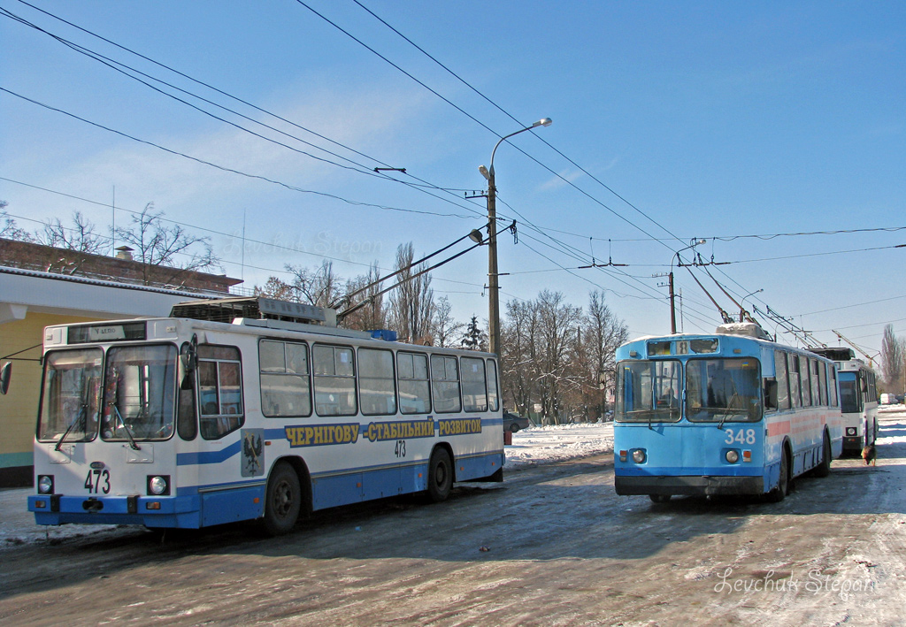 Чернигов, ЗиУ-682В [В00] № 348; Чернигов, ЮМЗ Т2 № 473; Чернигов — Конечные станции и кольца