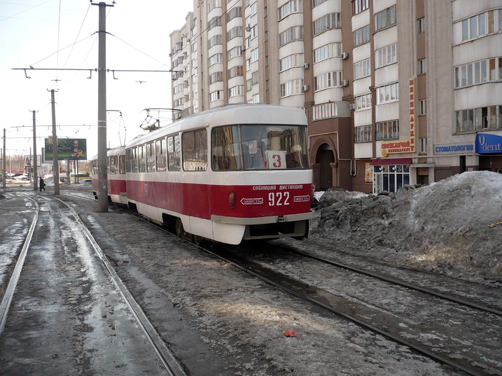 Самара, Tatra T3SU (двухдверная) № 922