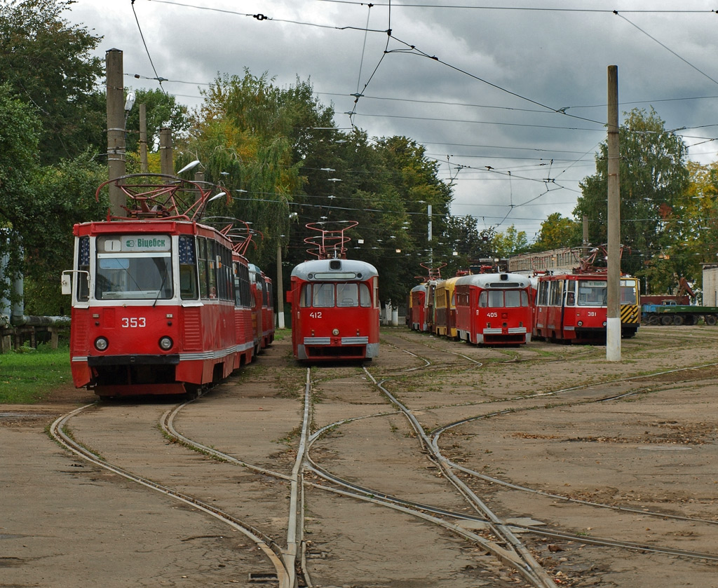 Витебск, 71-605 (КТМ-5М3) № 353; Витебск, РВЗ-6М2 № 412; Витебск, РВЗ-6М2 № 405; Витебск — Разные фотографии