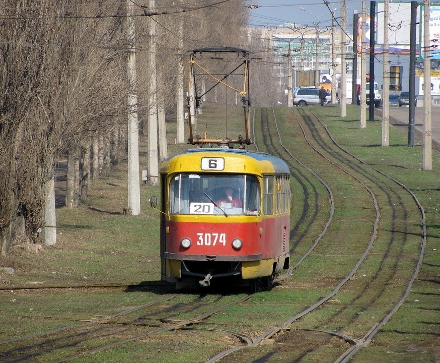 Харьков, Tatra T3SU (двухдверная) № 3074