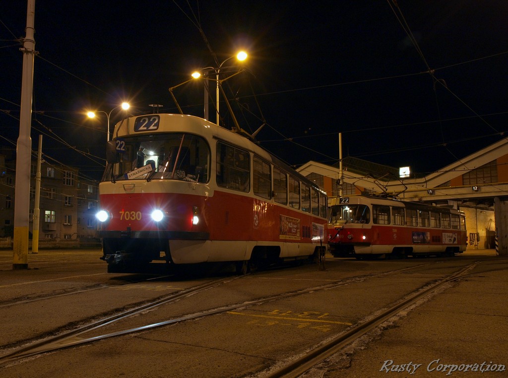 Прага, Tatra T3SUCS № 7030; Прага — Трамвайные депо Прага, Tatra T3SUCS № 7030; Прага — Трамвайные депо