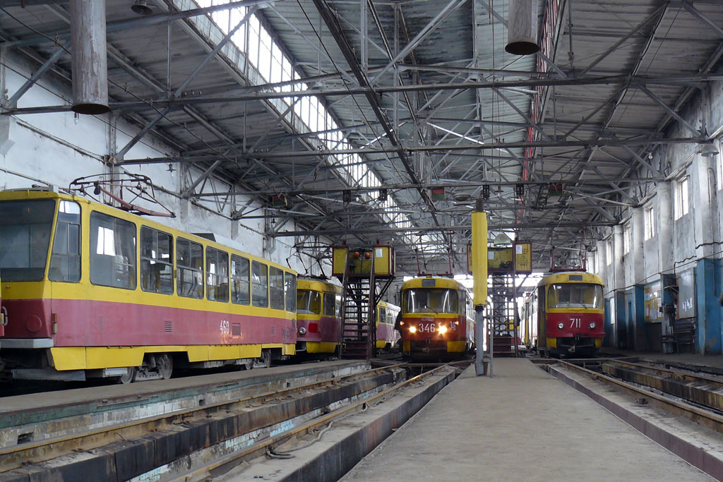 Запорожье, Татра-Юг Т6Б5 № 460; Запорожье, Tatra T3SU № 346; Запорожье, Tatra T3SU № 711