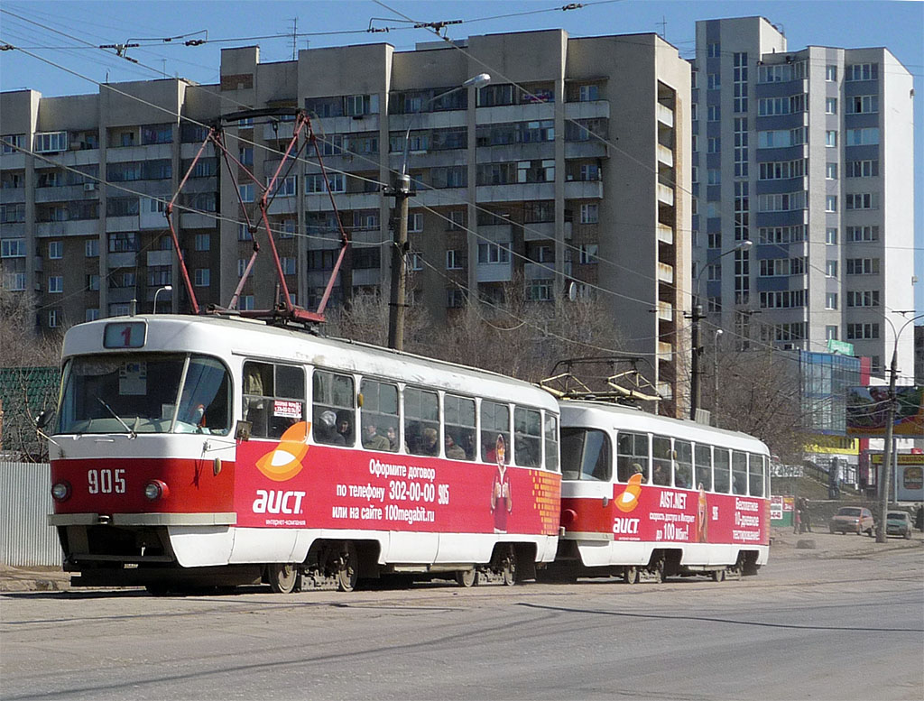 Самара, Tatra T3SU (двухдверная) № 905