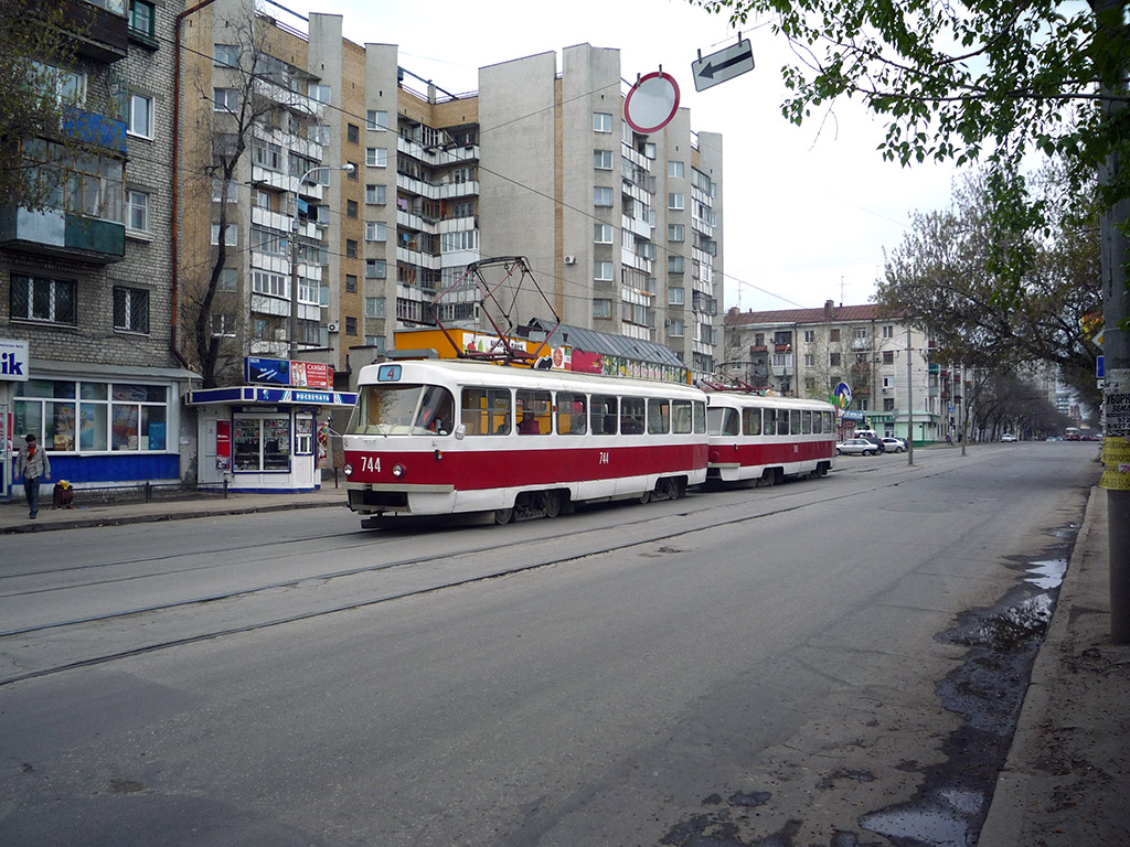 Самара, Tatra T3SU (двухдверная) № 744