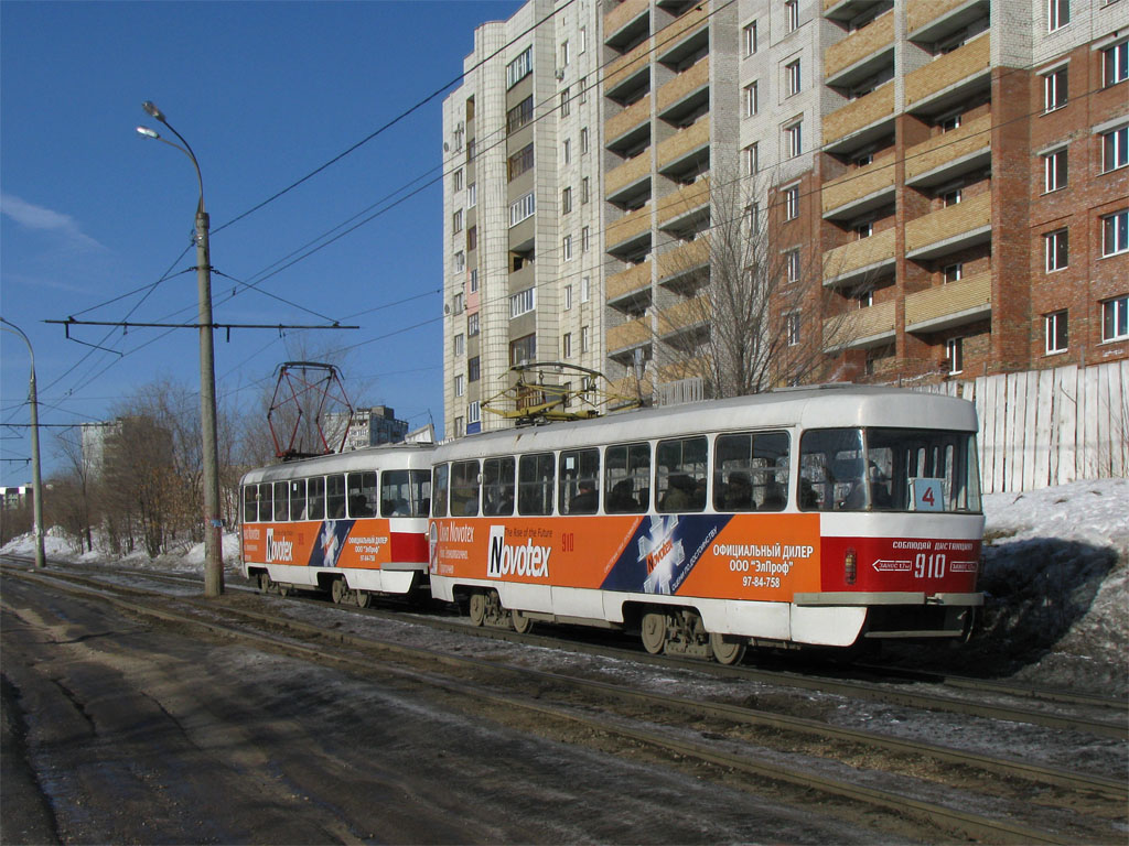 Самара, Tatra T3SU (двухдверная) № 910