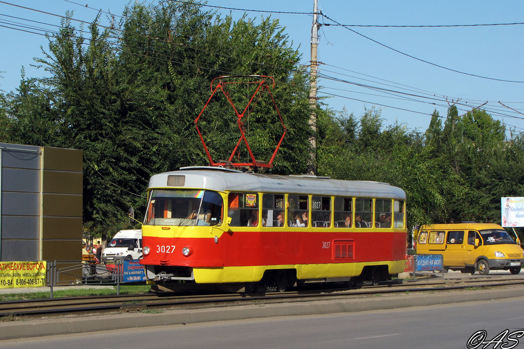 Волгоград, Tatra T3SU (двухдверная) № 3027