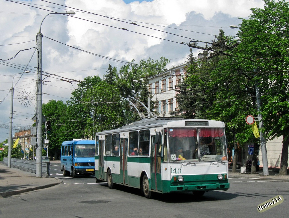 Rivne, Škoda 14Tr05 # 143; Rivne — Trolleybus trefik 9 may 2010 year