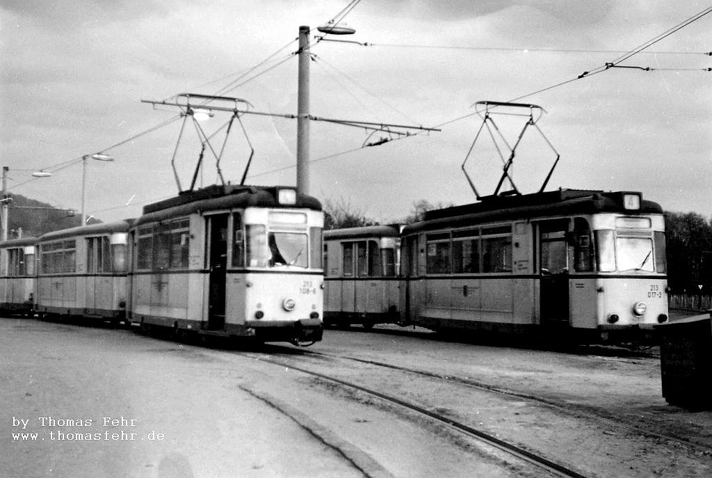 Дрезден, Gotha T57 № 213 108; Дрезден, Gotha T57 № 213 017; Дрезден — Старые фотографии (трамвай)