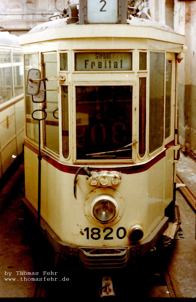 Dresden, Busch Kleiner Hecht № 1820 (201 304); Dresden — Tram depot Mickten (closed in 1992)