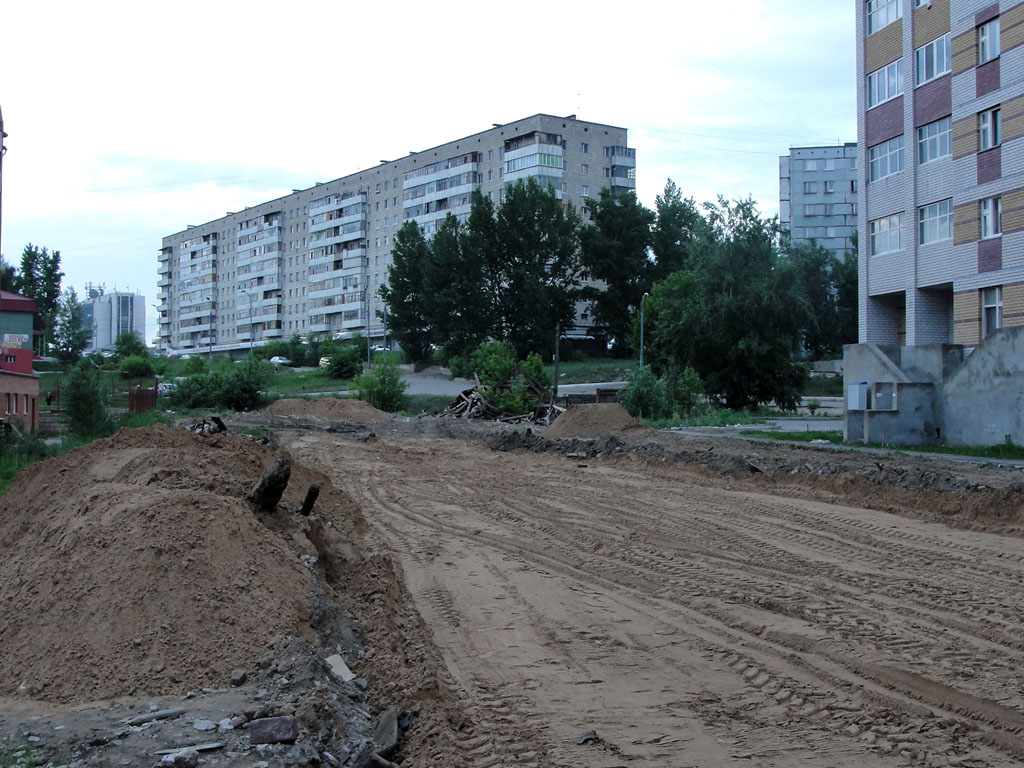 Kazan — Constuction of new tram line on Energetics and Serov streets