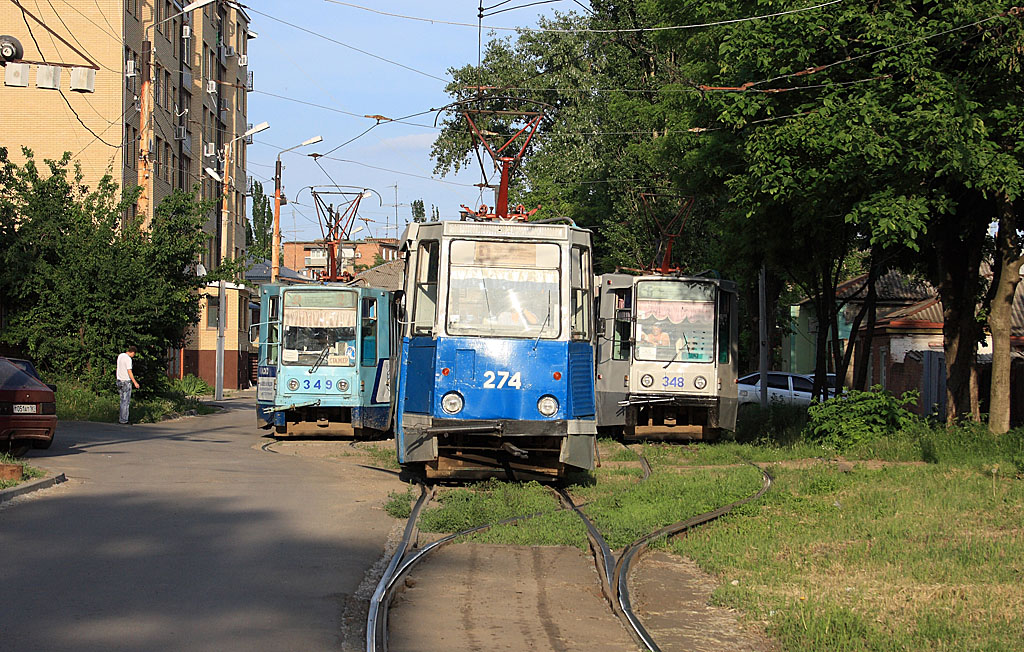 Taganrog, 71-608K № 349; Taganrog, 71-605 (KTM-5M3) № 274; Taganrog, 71-608K № 348; Taganrog — Miscellaneous photos