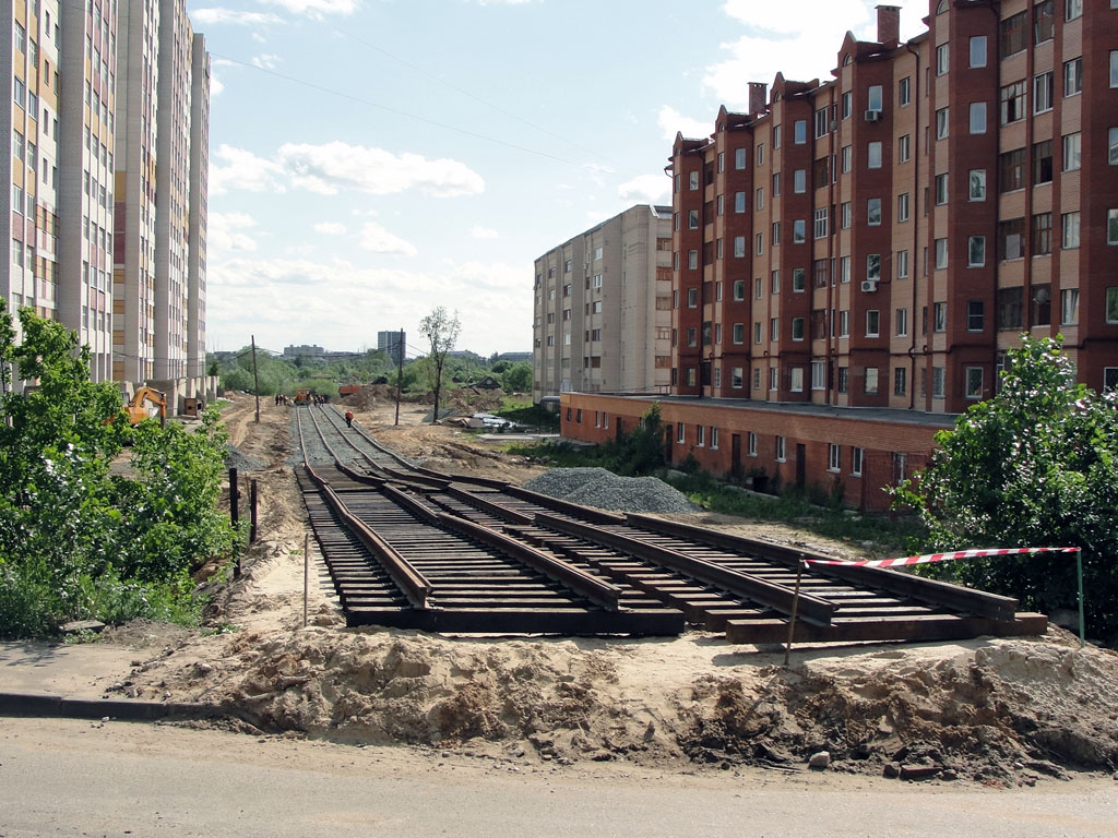 Kazan — Constuction of new tram line on Energetics and Serov streets