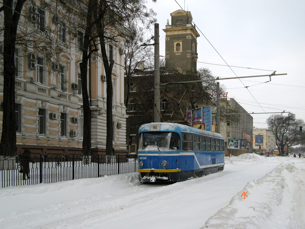 Одесса, Tatra T3R.P № 4036; Одесса — 15.12.2009 — Снегопад и его последствия