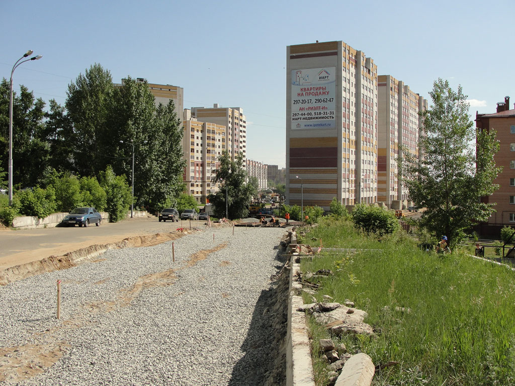 Kazan — Constuction of new tram line on Energetics and Serov streets