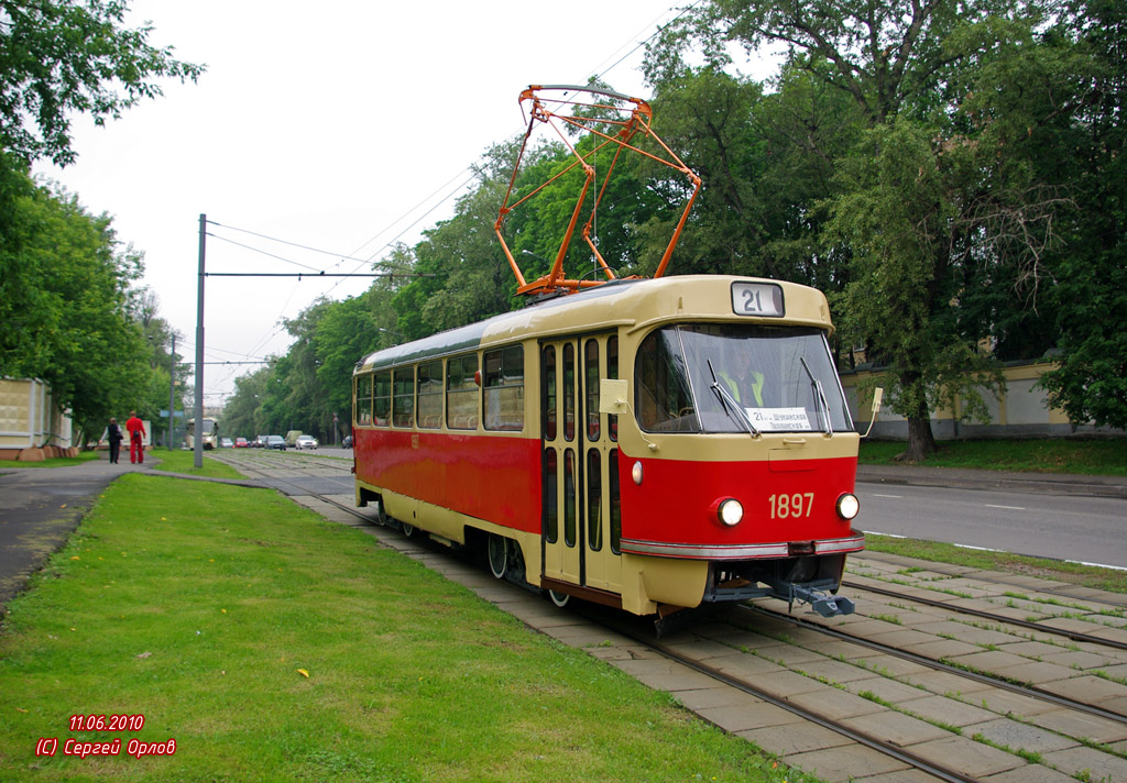 Москва, Tatra T3SU (двухдверная) № 1897