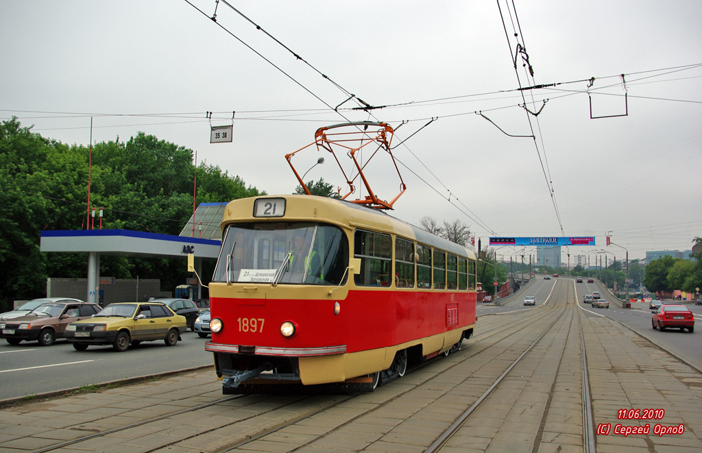 Москва, Tatra T3SU (двухдверная) № 1897