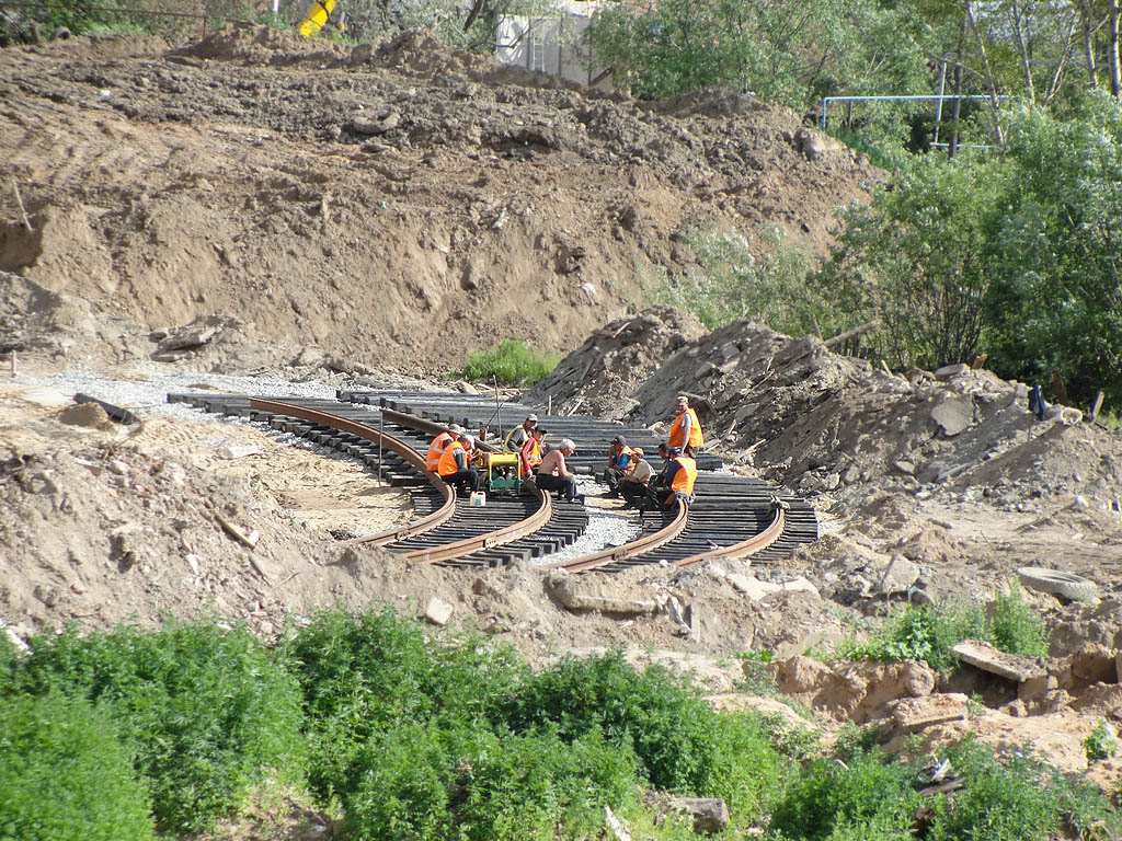 Kazan — Constuction of new tram line on Energetics and Serov streets
