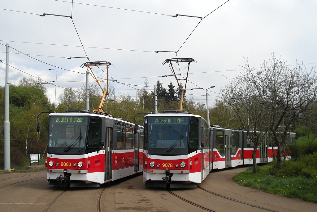 Прага, Tatra KT8D5R.N2P № 9078; Прага, Tatra KT8D5R.N2P № 9060; Прага — Конечные пункты