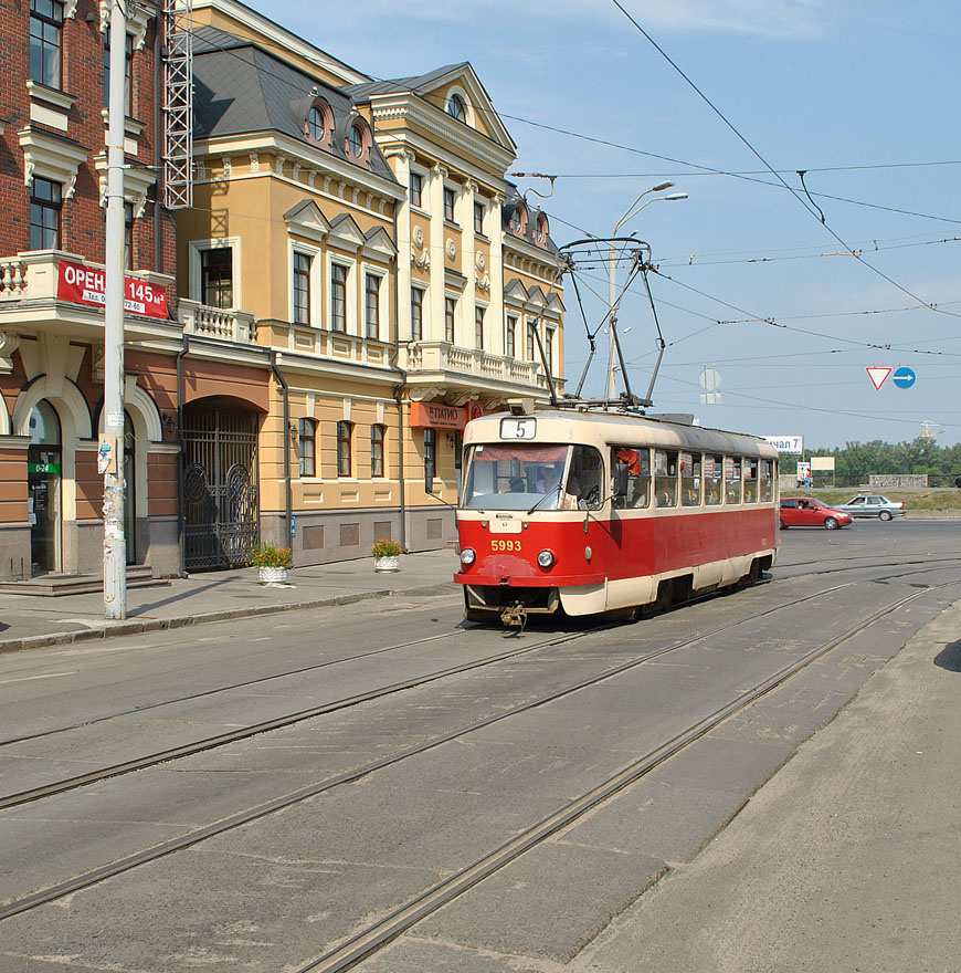 Киев, Tatra T3SU № 5993; Киев — Трамвайные линии: Закрытые линии Киев, Tatra T3SU № 5993; Киев — Трамвайные линии: Закрытые линии