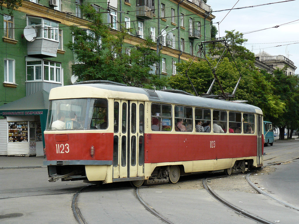 Днепр, Tatra T3SU (двухдверная) № 1123 Днепр, Tatra T3SU (двухдверная) № 1123