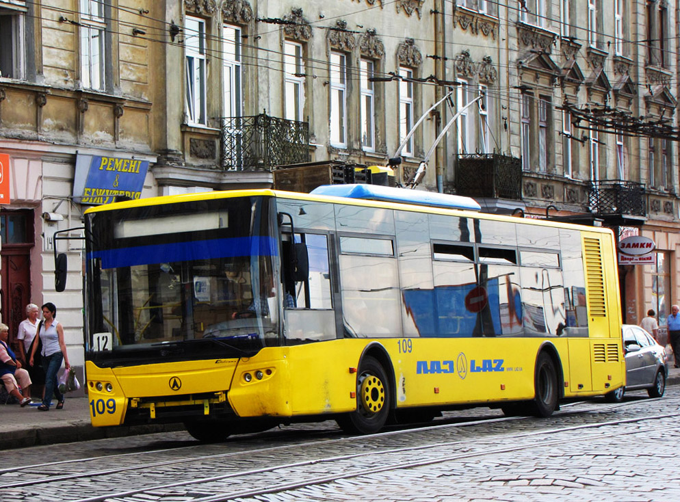 Львов, ЛАЗ E183D1 № 109