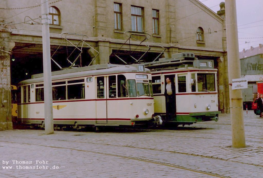 Drezda, Gotha T57 — 1587 (201 310); Drezda — Tram depot Mickten (closed in 1992)