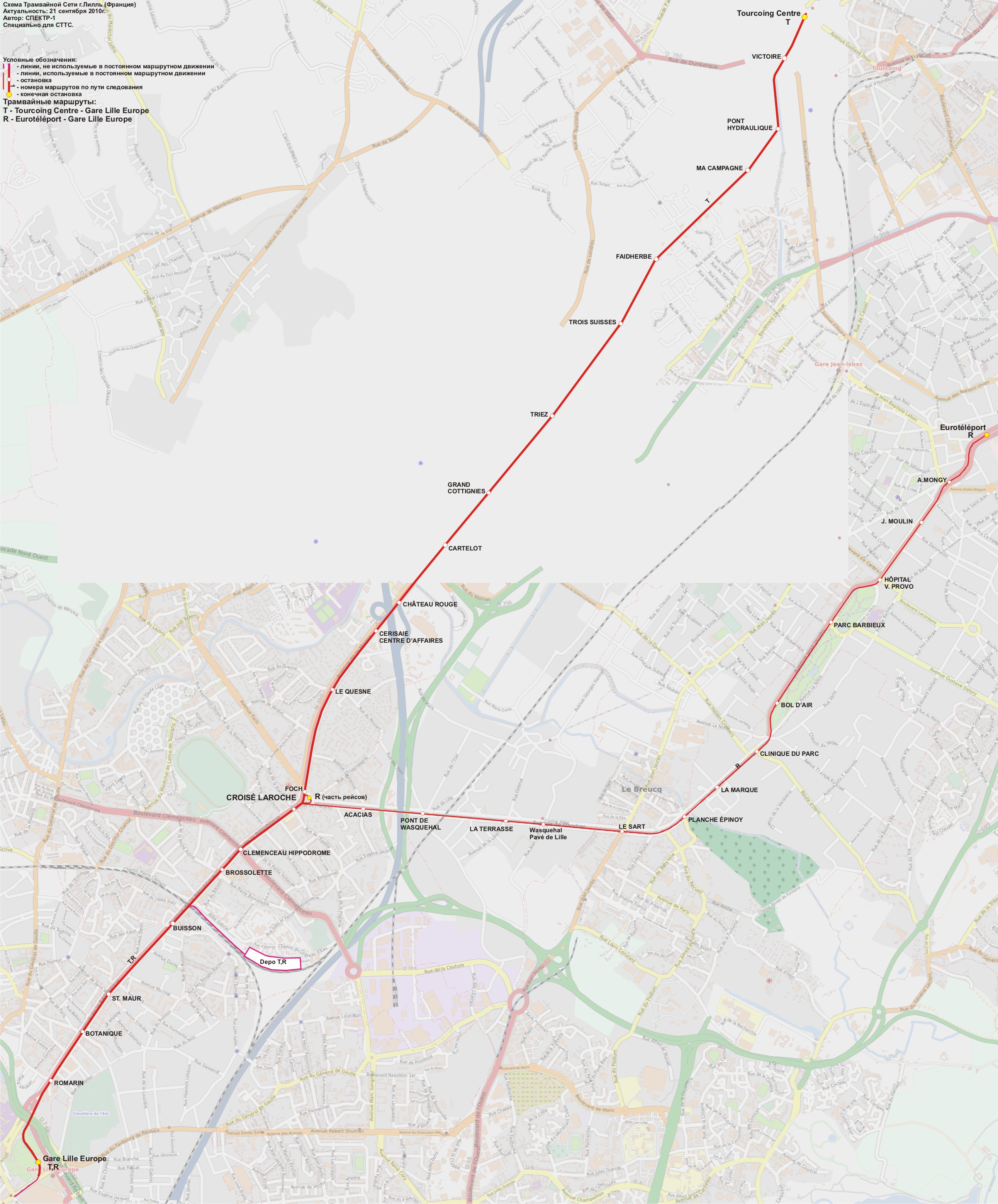 Карты, созданные с использованием OpenStreetMap; Лилль — Схемы