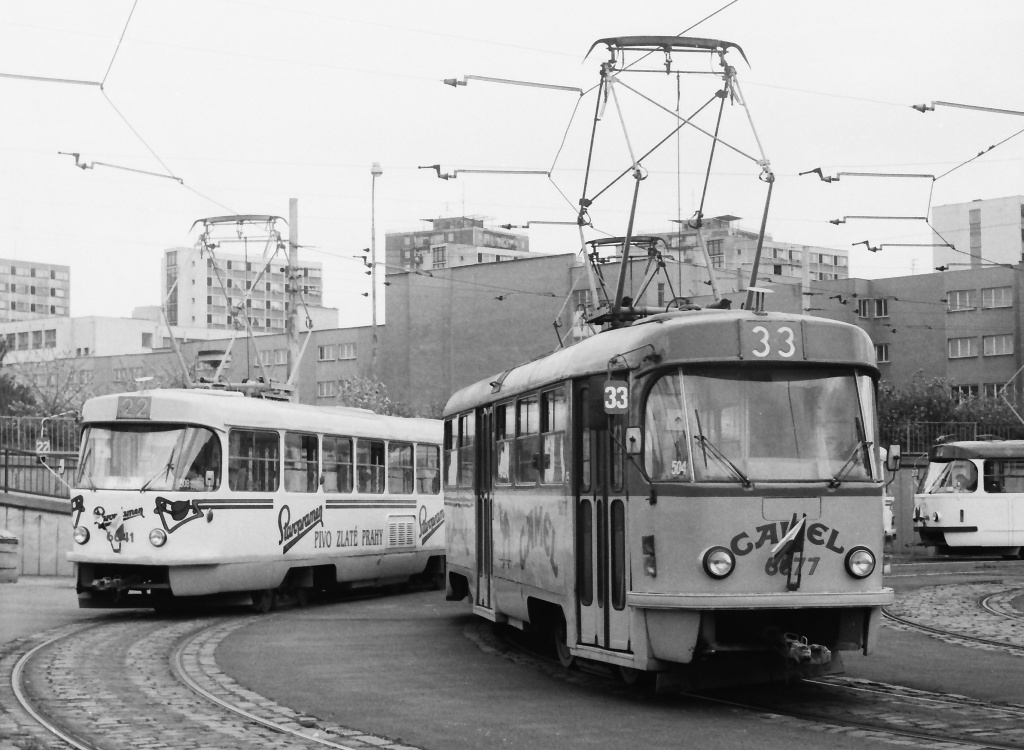 Прага, Tatra T3 № 6641; Прага, Tatra T3 № 6677