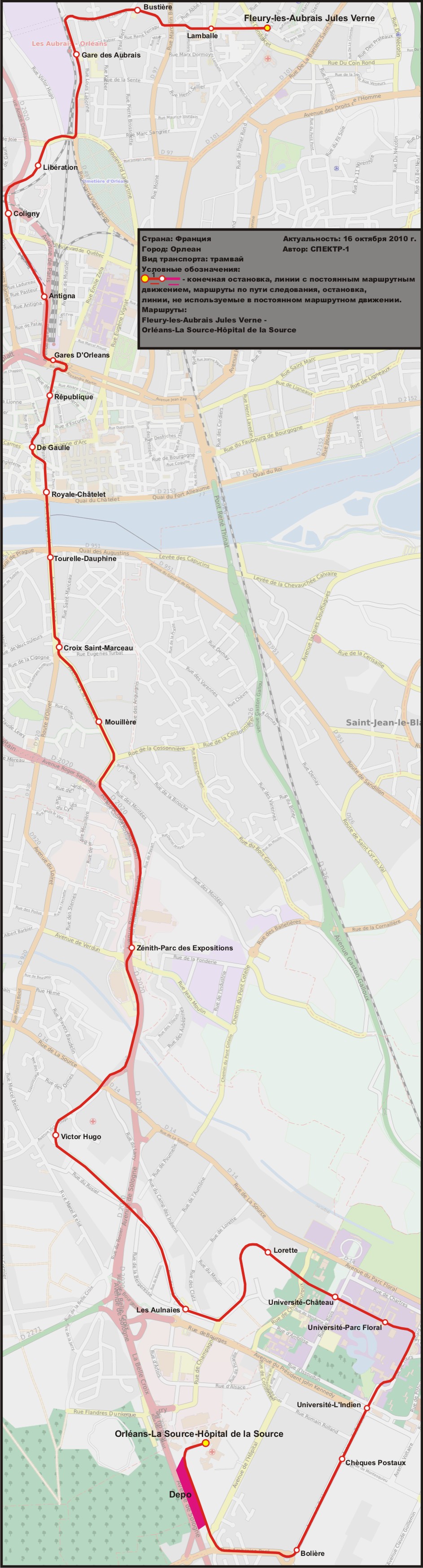 Карты, созданные с использованием OpenStreetMap; Орлеан — Схемы