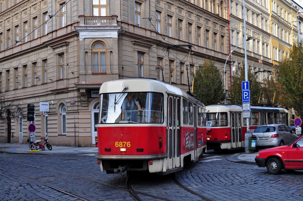 Прага, Tatra T3 № 6876; Прага — Конечные пункты