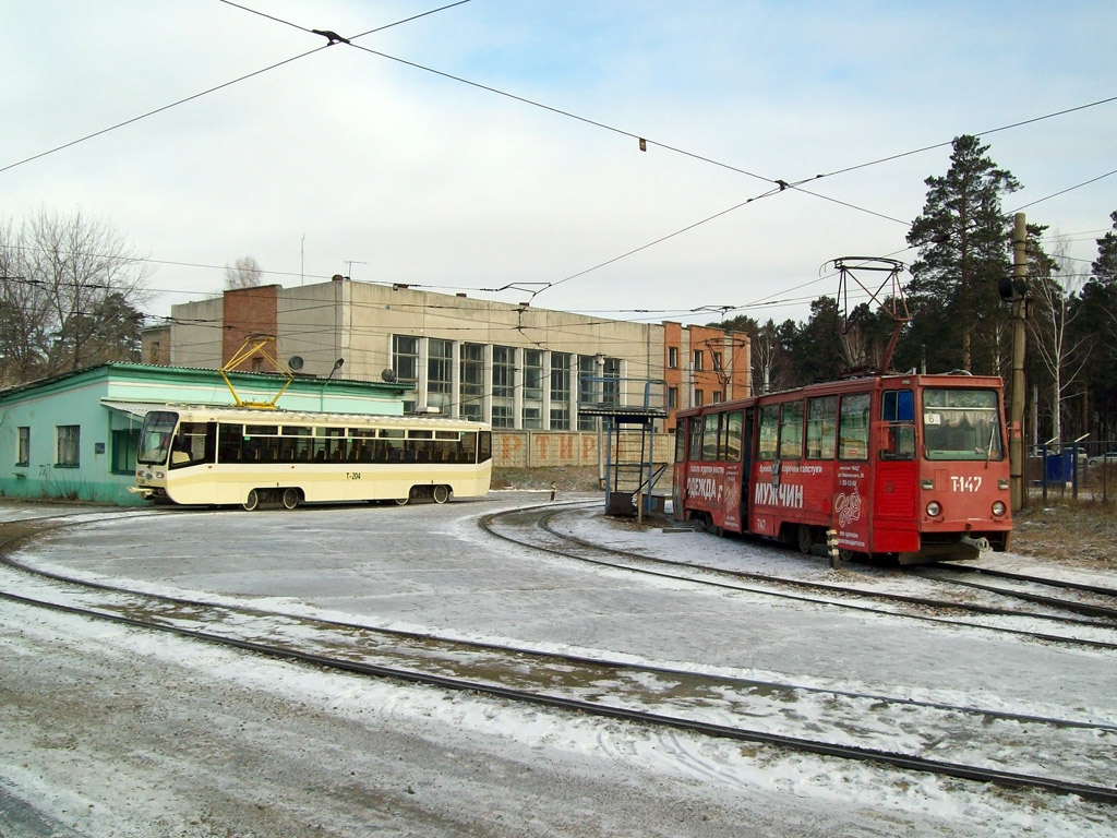 Angarsk, 71-619KT nr. 204; Angarsk, 71-605 (KTM-5M3) nr. 147; Angarsk — Miscellaneous photos