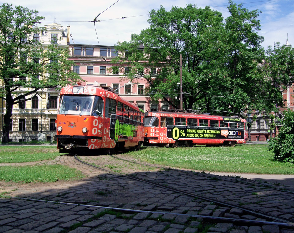 Рига, Tatra T3A № 30166; Рига, Tatra T3A № 30177