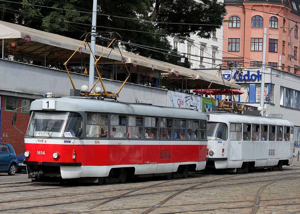Брно, Tatra T3G № 1614; Брно, Tatra T3G № 1631
