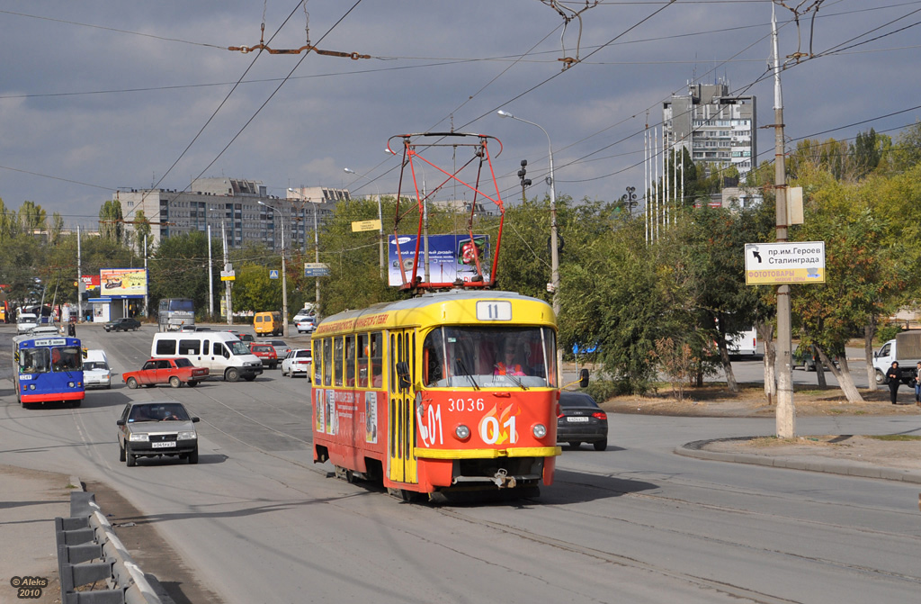 Волгоград, Tatra T3SU (двухдверная) № 3036